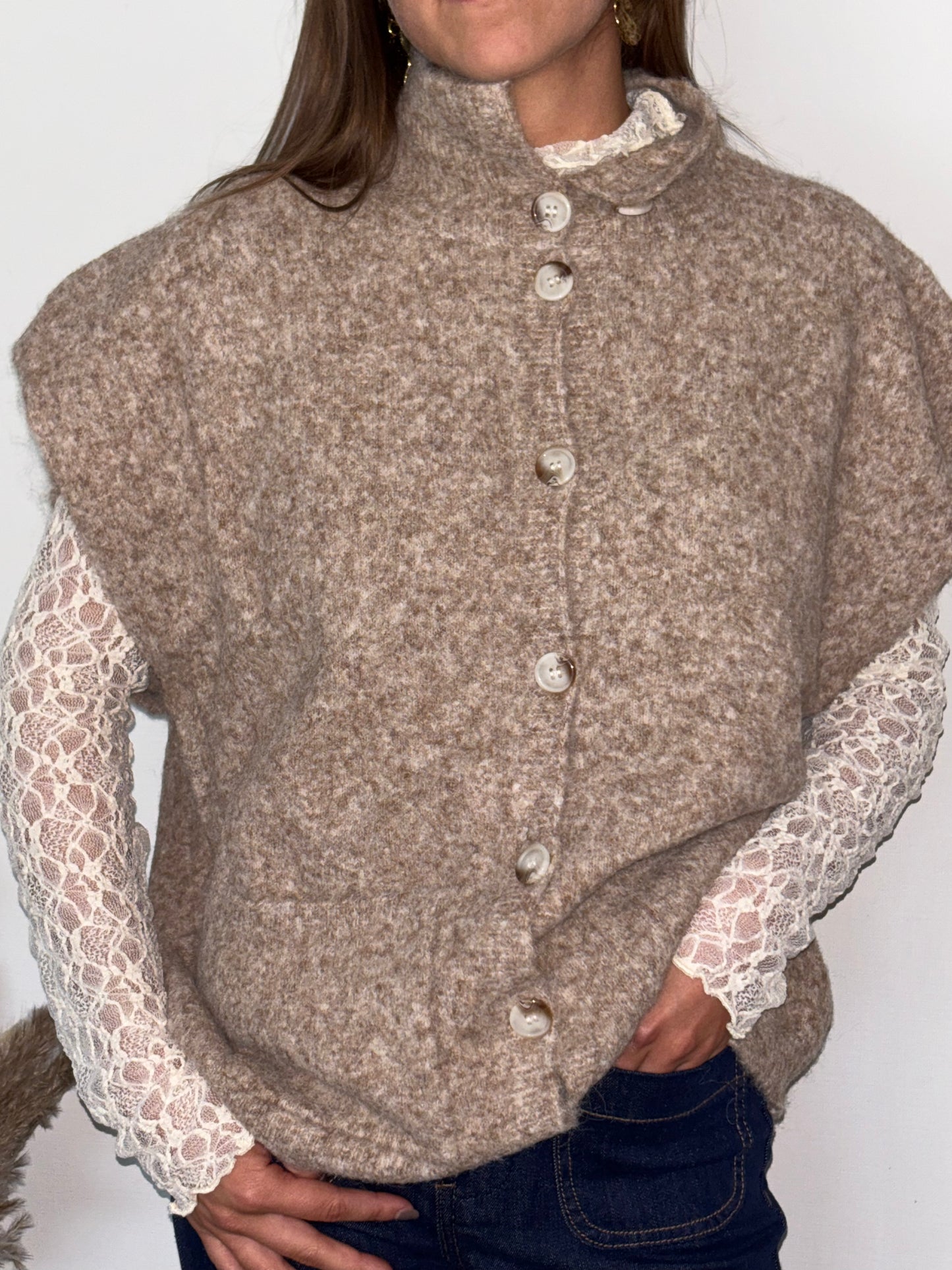 Top en dentelle blanc