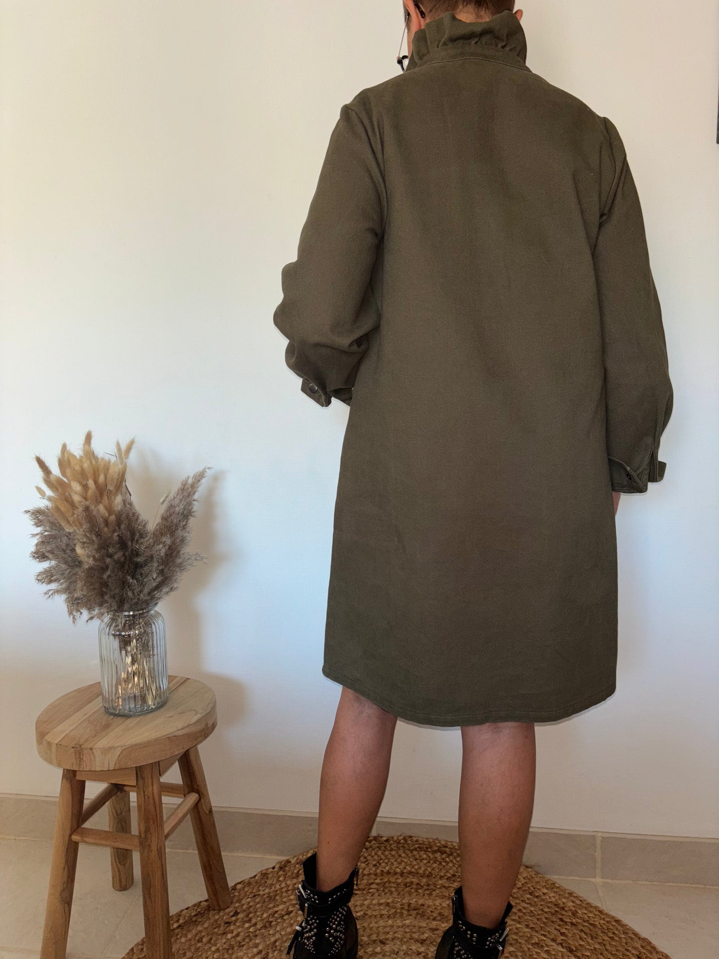 Robe en jean kaki