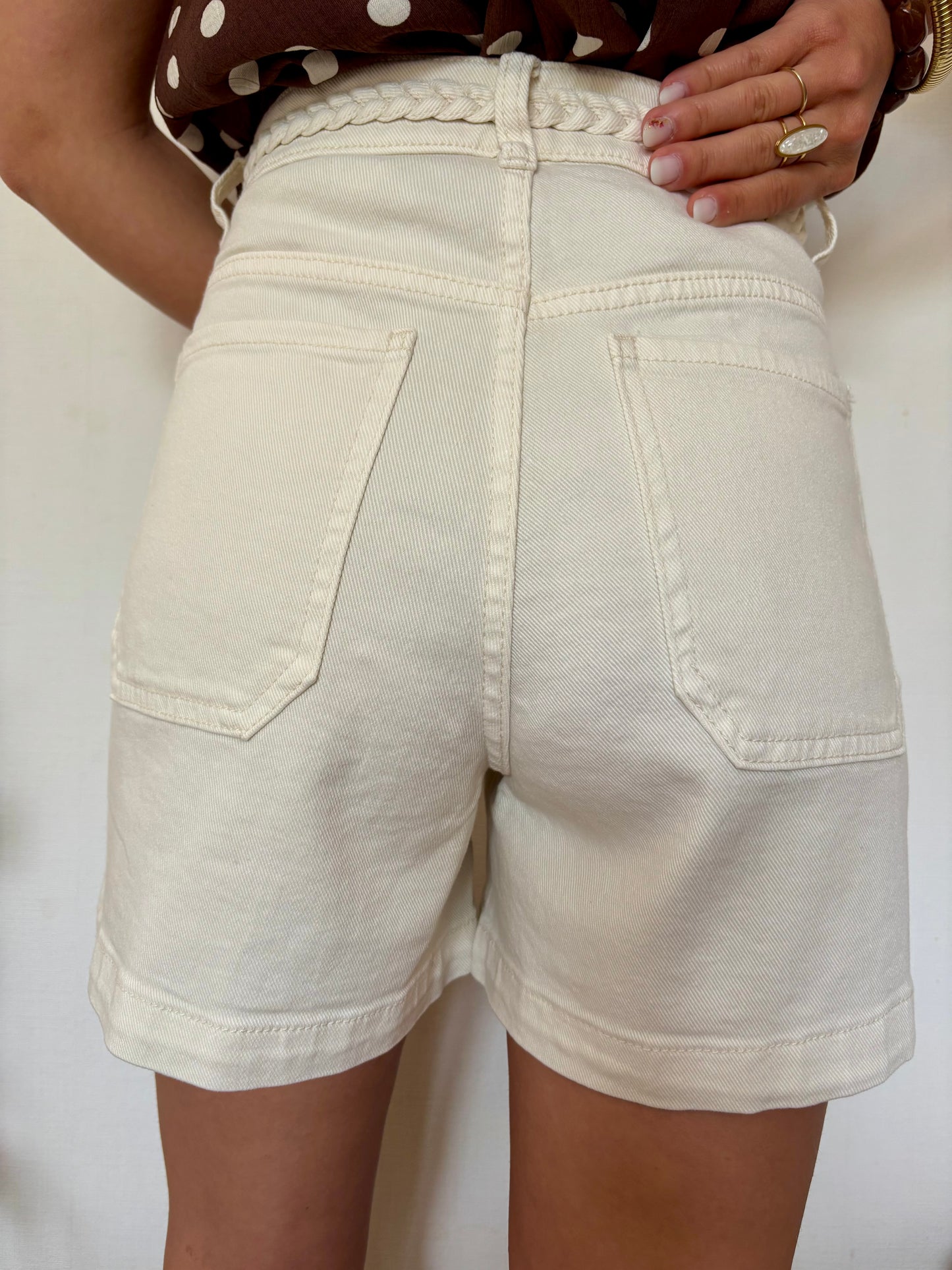 Short blanc cassé