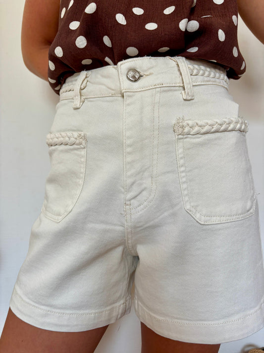 Short blanc cassé