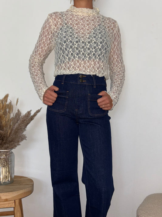 Top en dentelle blanc