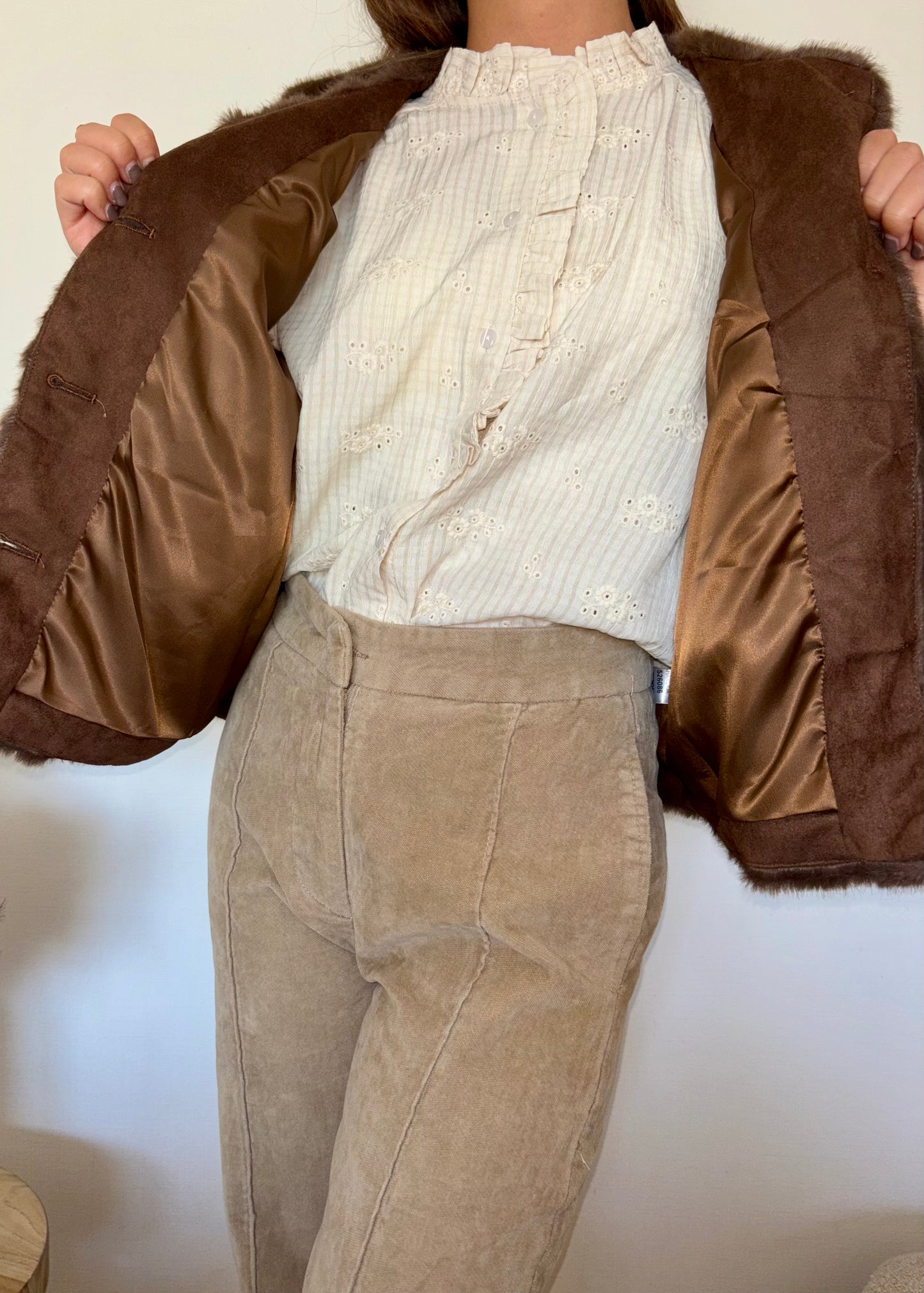 Pantalon large velours