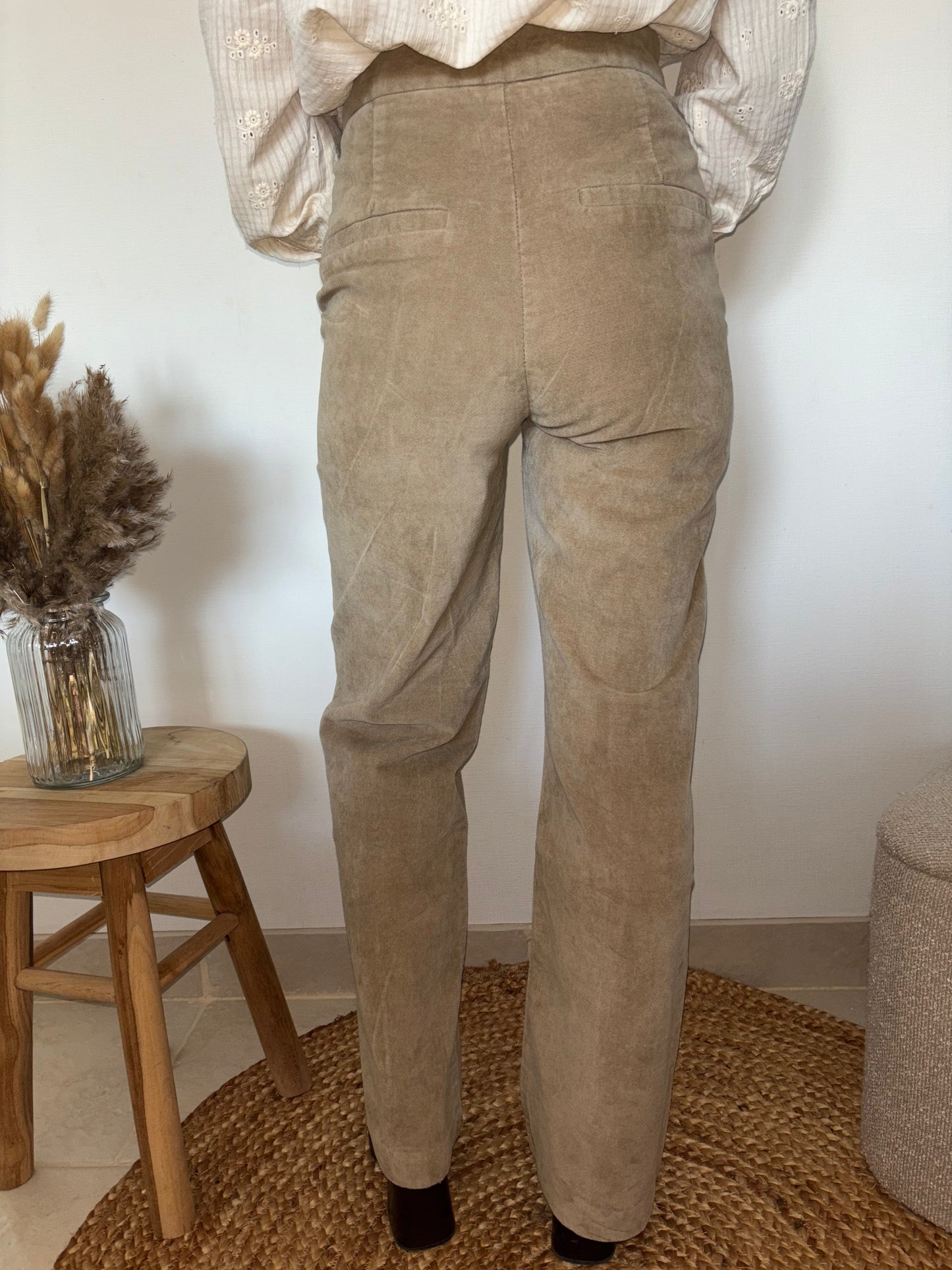Pantalon large velours