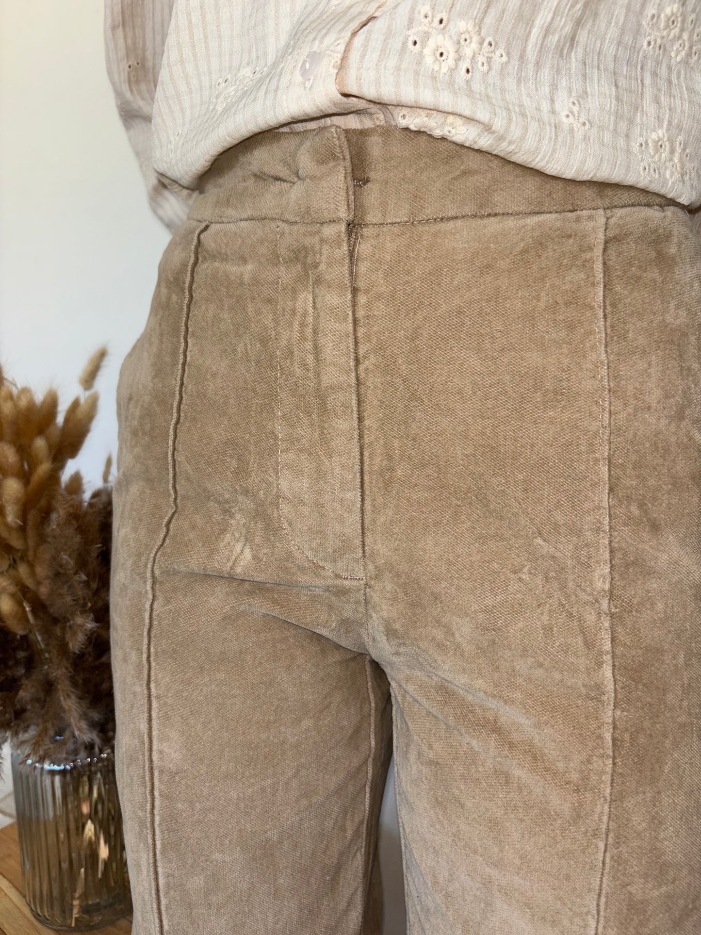 Pantalon large velours